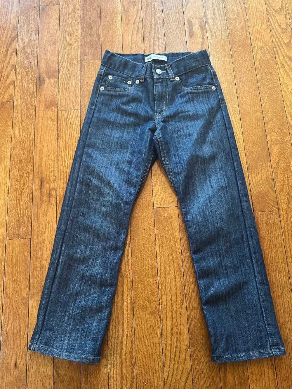 Levi's 514 Boys Straight Fit Jeans Size 7 Regular Dark Wash Denim